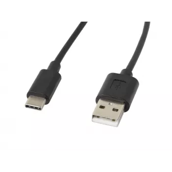 USB-Kabel LANBERG CA-USBO-10CC-0018-BK USB 2.0, USB A (Stecker) auf USB C (Stecker), 1,8 m, schwarz