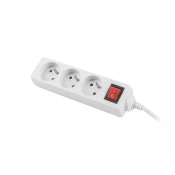 Stromverlängerung Lanberg PS1-03E-0150-W 1,5 m 3 AC-Ausgänge Innenbereich Weiß