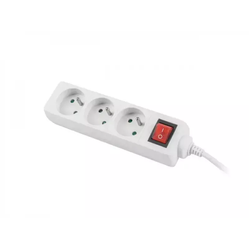 Stromverlängerung Lanberg PS1-03E-0150-W 1,5 m 3 AC-Ausgänge Innenbereich Weiß