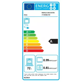 Freistehender Herd Beko FBM62330GWDTN Elektro Gas Schwarz Weiß 72L A