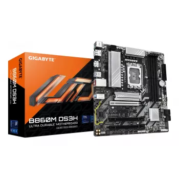 GIGABYTE B860M DS3H Mainboard - Intel Core Ultra Series CPUs, 5+1+2+1 Phasen VRM, bis zu 9066MHz DDR5, 1xPCIe 5.0 + 1xPCIe 4.0 M.2, 2.5GbE LAN, USB 3.2 Gen 2