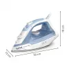Tefal Virtuo 30 FV2C41E0 Bügeleisen Trocken- und Dampfbügeleisen Keramik-Bügelsohle 2000 W Blau, Weiß