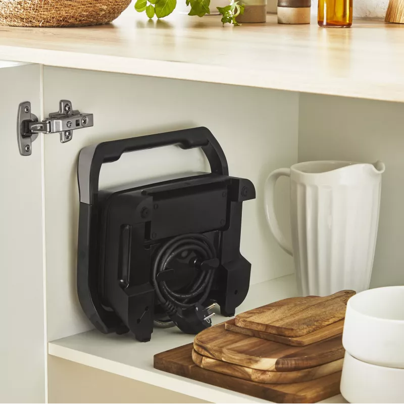 Kontaktgrill Tefal Inicio Compact GC270D10 — rechteckig 1000 W, Grillrost-Oberseite, schwarz/Edelstahl