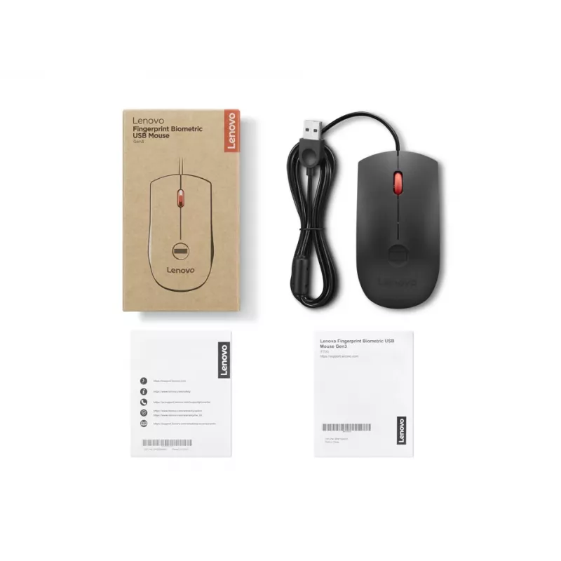 Lenovo 4Y51S24029 Maus Office Beidhändig USB Typ-A Optisch 2000 DPI