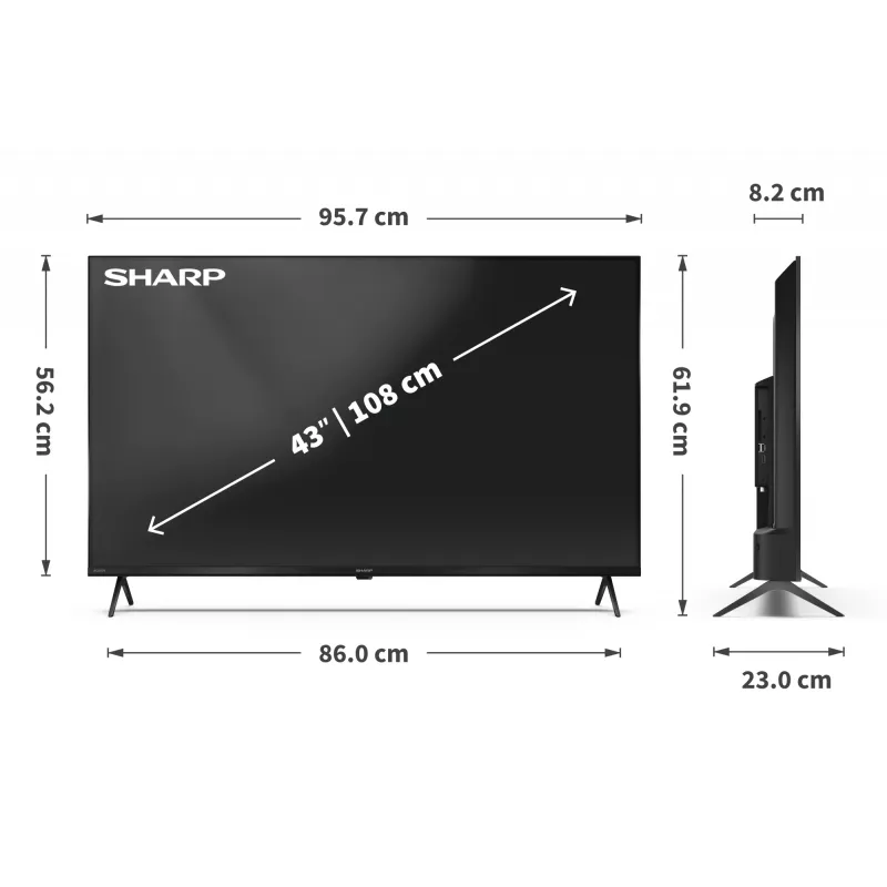 Sharp 43HP5265E TV 109,2 cm (43 Zoll) 4K Ultra HD Smart TV Wi-Fi Schwarz