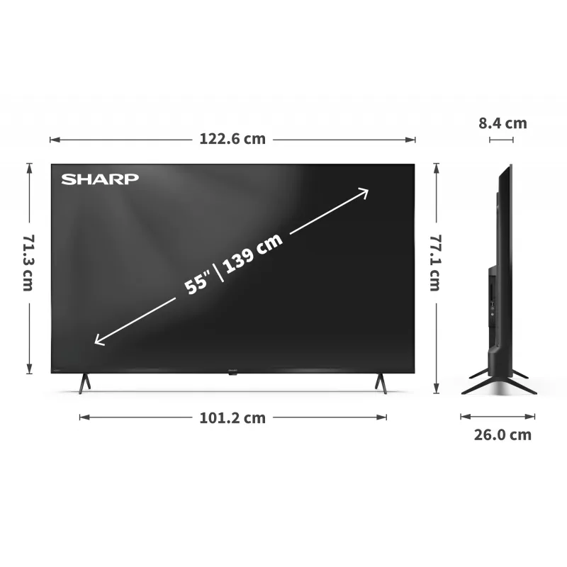 Sharp 55HP5265E TV 139,7 cm (55 Zoll) 4K Ultra HD Smart TV Wi-Fi Schwarz