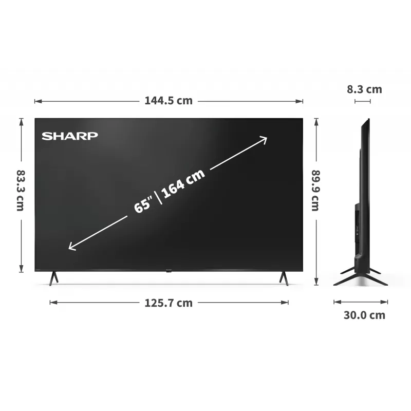 Sharp 65HP5265E TV 165,1 cm (65 Zoll) 4K Ultra HD Smart TV Wi-Fi Schwarz