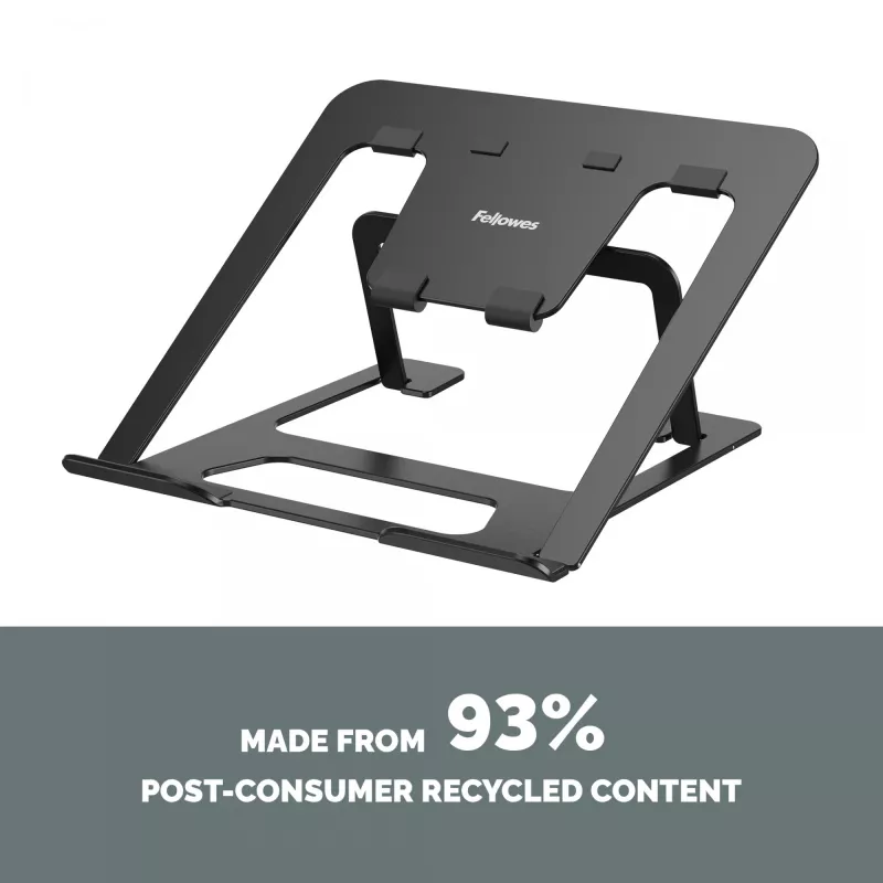 Fellowes Alumia Laptop Riser Tragbarer Laptopständer Max. Größe 15 Zoll Max. Gewicht 5kg Schwarz