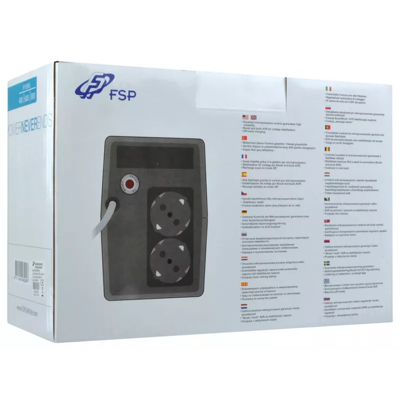 FSP FP 800 unterbrechungsfreie Stromversorgung (USV) 0,8 kVA 480 W 2 AC-Ausgänge