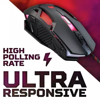 Gaming-Maus Acer Nitro NMW200 — beidhändig, optisch 7200 DPI, 7 Tasten, USB Typ-A, schwarz