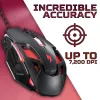 Gaming-Maus Acer Nitro NMW200 — beidhändig, optisch 7200 DPI, 7 Tasten, USB Typ-A, schwarz