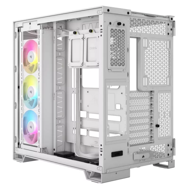 CORSAIR PC-Gehäuse – iCUE LINK 6500X RGB Mid-Tower Dual Chamber Weiß