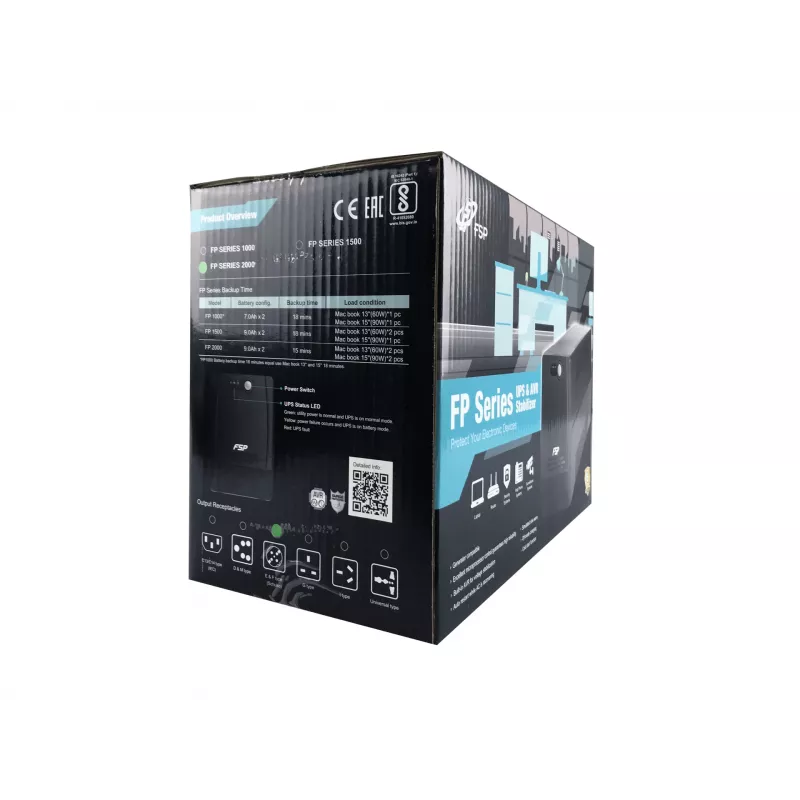 FSP FP 2000 unterbrechungsfreie Stromversorgung (USV) Line-Interactive 2 kVA 1200 W 4 AC-Ausgänge