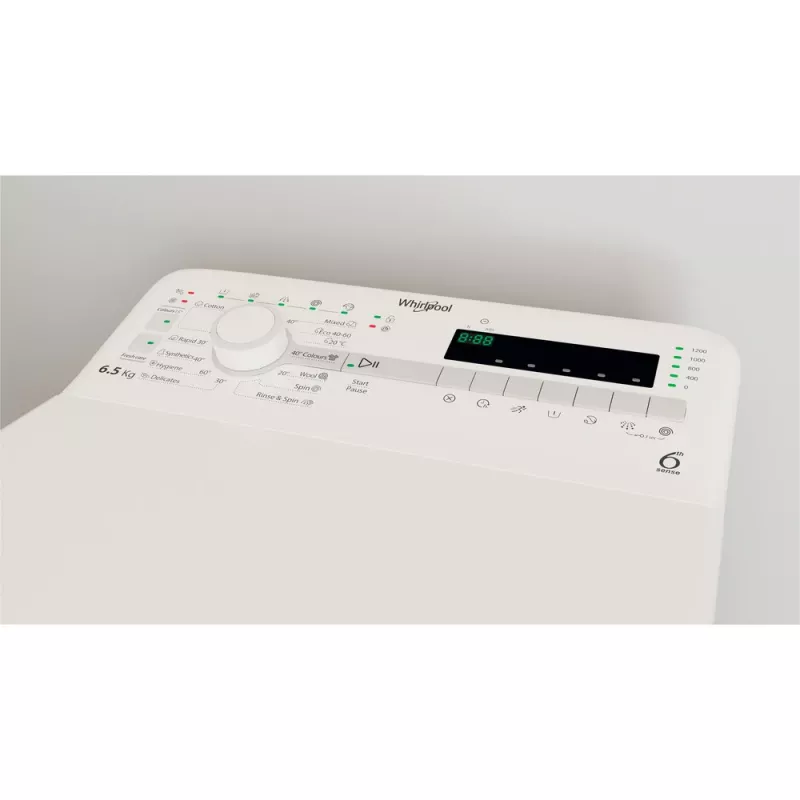 Whirlpool TDLR 65230SS EU/N Waschmaschine Toplader 6,5 kg 1151 U/min Weiß