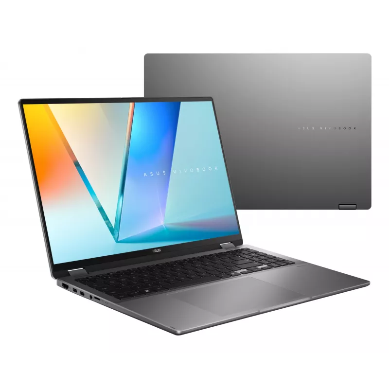 ASUS Vivobook 16 Flip TP3607SA-RJ033W Copilot+ PC Intel Core Ultra 7 256V Hybrid (2-in-1) 40,6 cm (16 Zoll) Touchscreen 3K 16 GB LPDDR5x-SDRAM 1 TB SSD Wi-Fi 7 (802.11be) Windows 11 Home Schwarz, Grau