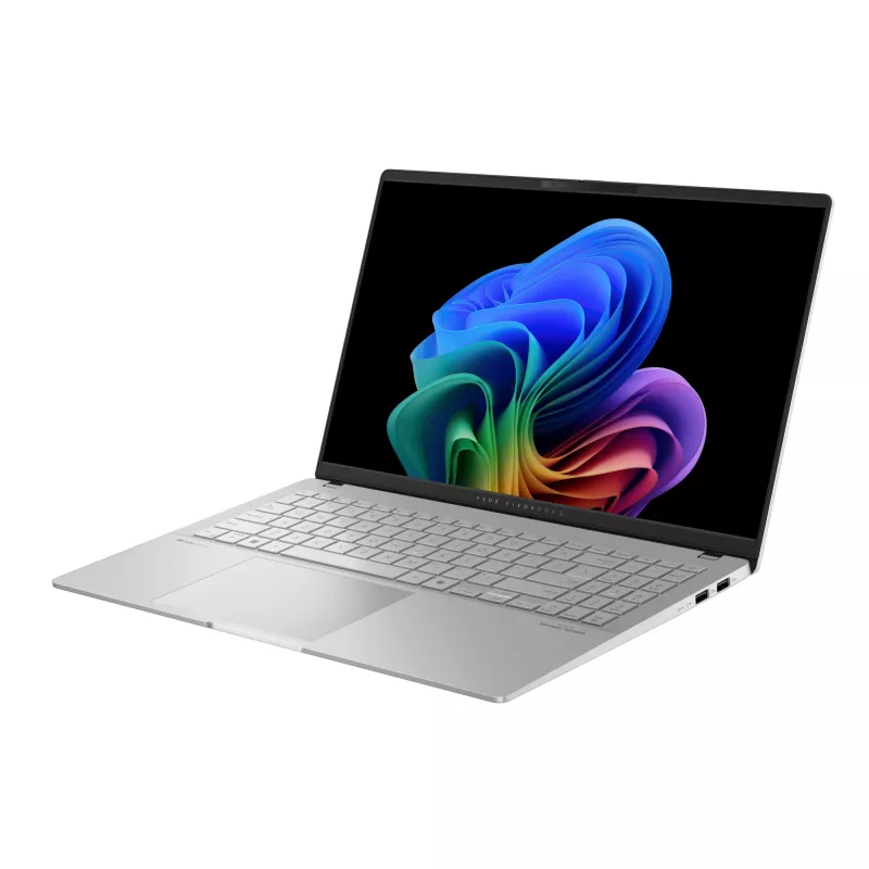 Laptop ASUS Vivobook S 15 S5507QA — Qualcomm Snapdragon X1E-78-100, 15,6 Zoll 3K, 32 GB RAM, 1 TB SSD, Windows 11 Home, Silber