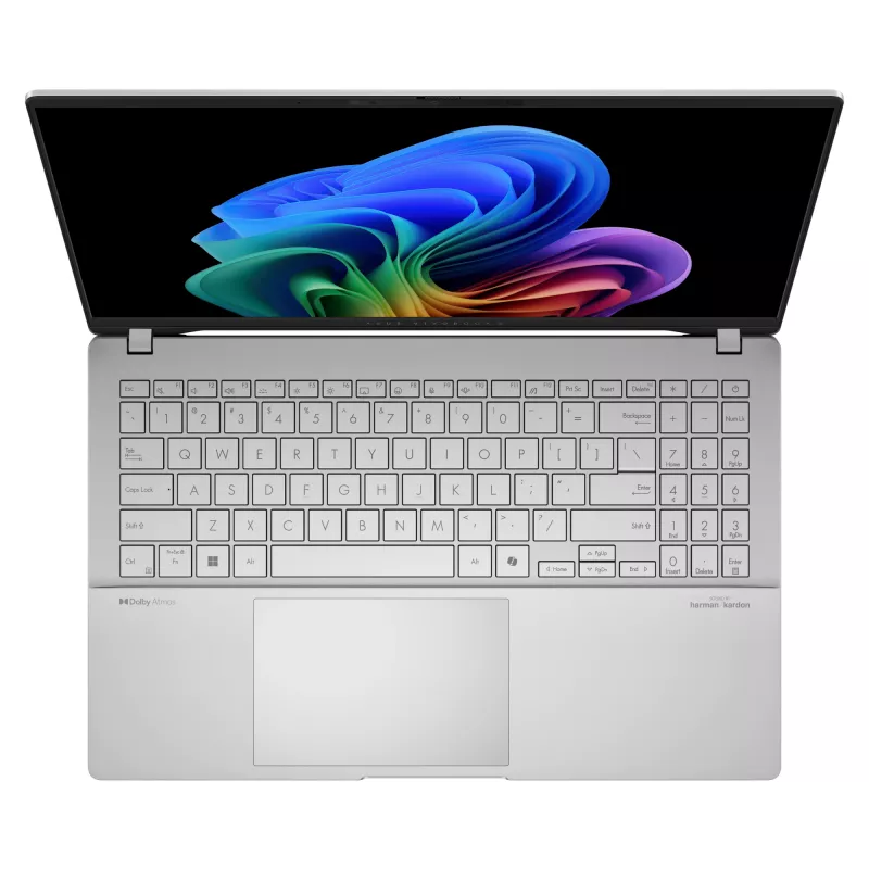 Laptop ASUS Vivobook S 15 S5507QA — Qualcomm Snapdragon X1E-78-100, 15,6 Zoll 3K, 32 GB RAM, 1 TB SSD, Windows 11 Home, Silber