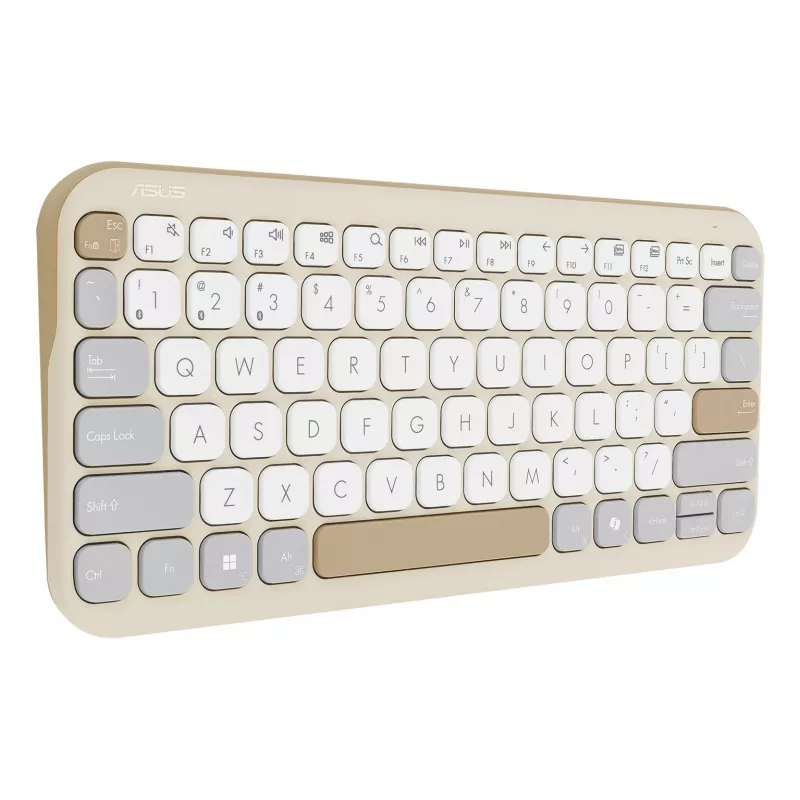 Wireless Bluetooth Keyboard ASUS Marshmallow KW100 — US International Layout, Oat Milk