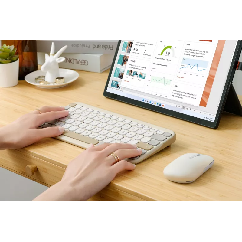 Wireless Bluetooth Keyboard ASUS Marshmallow KW100 — US International Layout, Oat Milk