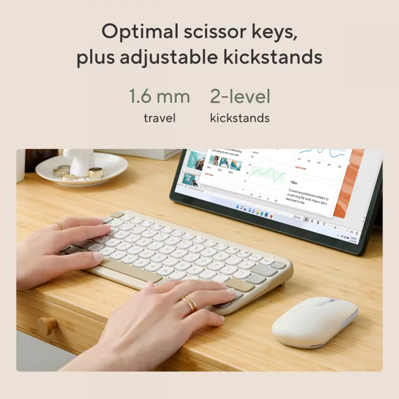 Wireless Bluetooth Keyboard ASUS Marshmallow KW100 — US International Layout, kompaktes Design