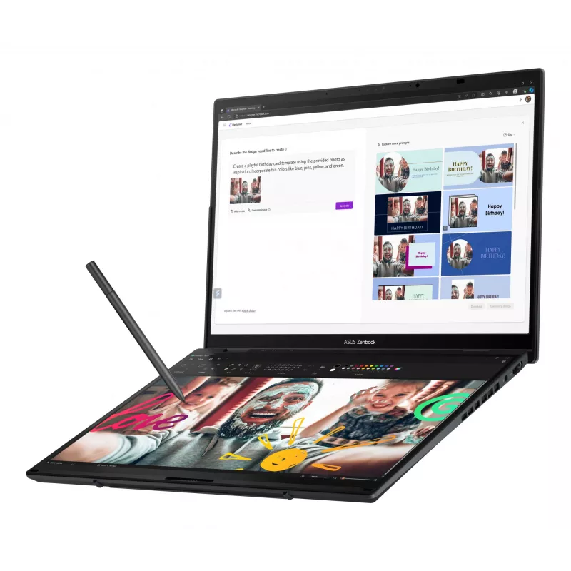 ASUS Zenbook Duo UX8406CA-PZ009W Intel Core Ultra 9 285H Hybrid (2-in-1) 35,6 cm (14 Zoll) Touchscreen 3K 32 GB LPDDR5x-SDRAM 2 TB SSD Wi-Fi 7 (802.11be) Windows 11 Home Grau