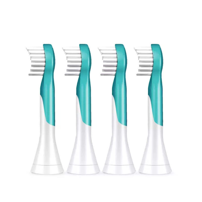 Sonicare For Kids Ersatzbürstenköpfe Philips HX6034/90 — 4er-Pack, blau/weiß, Austausch alle 3 Monate
