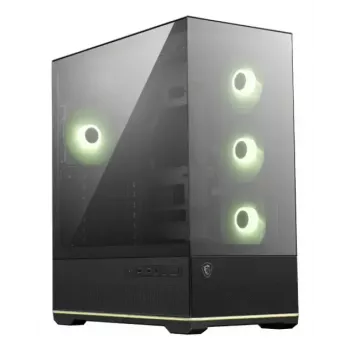 PC-Gehäuse MSI MAG PANO 110R PZ Midi Tower — gehärtetes Glas, ATX, 3x120-mm-Frontlüfter, USB-C, unterstützt 360-mm-Radiatoren