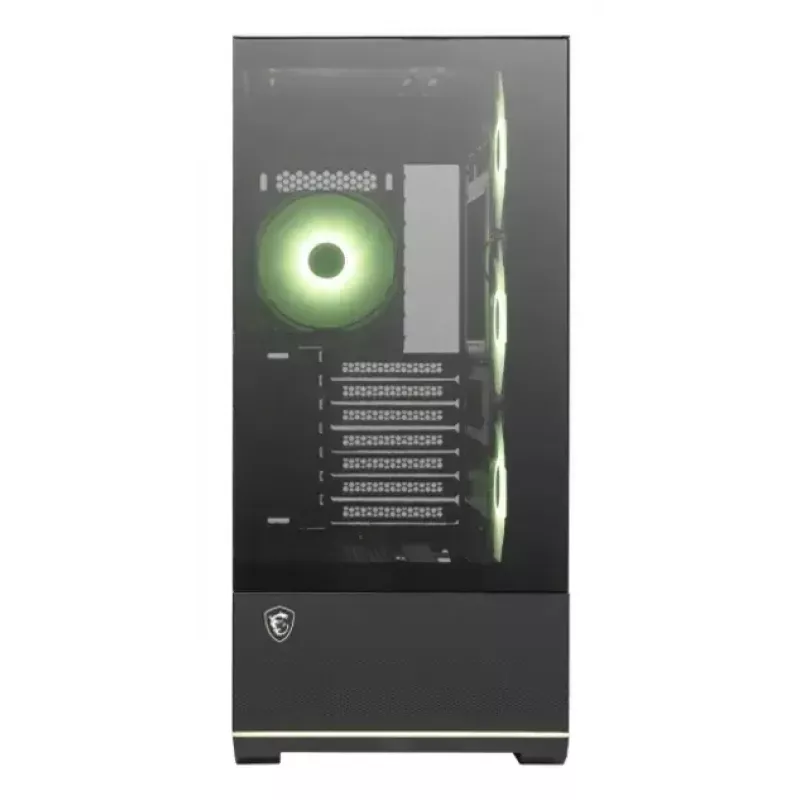 PC-Gehäuse MSI MAG PANO 110R PZ Midi Tower — gehärtetes Glas, ATX, 3x120-mm-Frontlüfter, USB-C, unterstützt 360-mm-Radiatoren