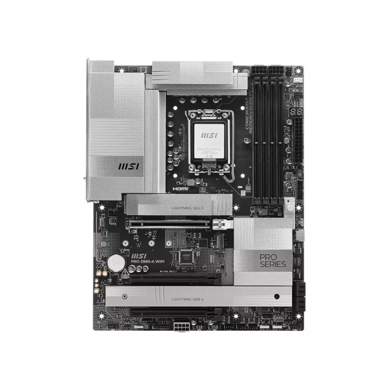 Motherboard MSI PRO Z890-A WIFI Intel Z890 LGA 1851 ATX DDR5, 4 DIMM, 256 GB, Wi‑Fi 7, 5 Gb Ethernet