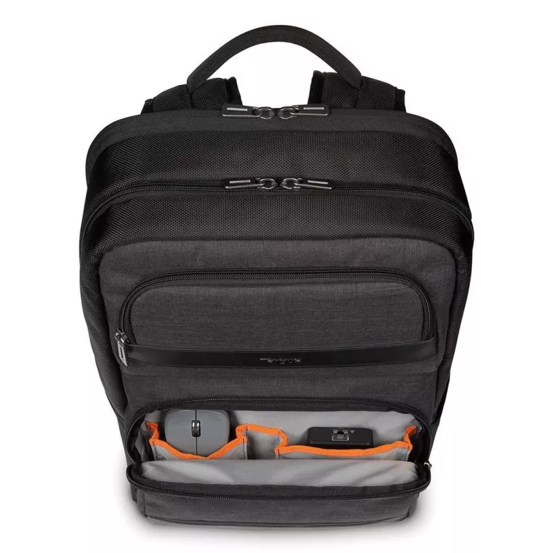 Targus CitySmart Rucksack Lässiger Rucksack Schwarz, Grau, Kunstleder, Polyurethan (PU)