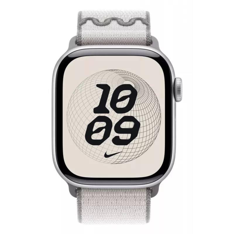 Band Apple 42 mm Verschleiertes Grau Nike Sport Loop Grau 130–190 mm