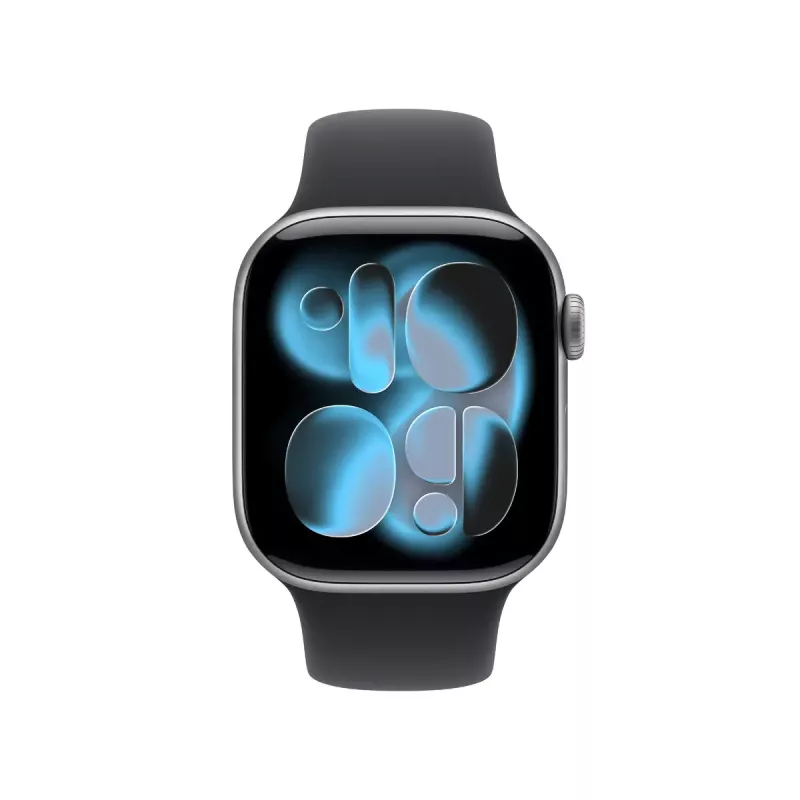 Apple Watch Series 11 GPS 42mm Space Grau Aluminium Gehäuse Schwarzes Sportarmband S/M