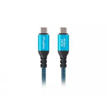 USB-C-Kabel LANBERG CA-CMCM-44CU-0005-BK 0,5 m — USB4 Gen 2x2, 40 Gbit/s, 240 W, schwarz