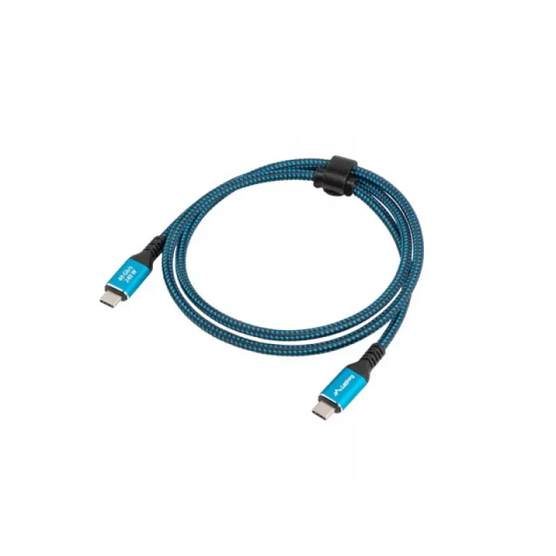 USB-C-Kabel LANBERG CA-CMCM-44CU-0005-BK 0,5 m — USB4 Gen 2x2, 40 Gbit/s, 240 W, schwarz