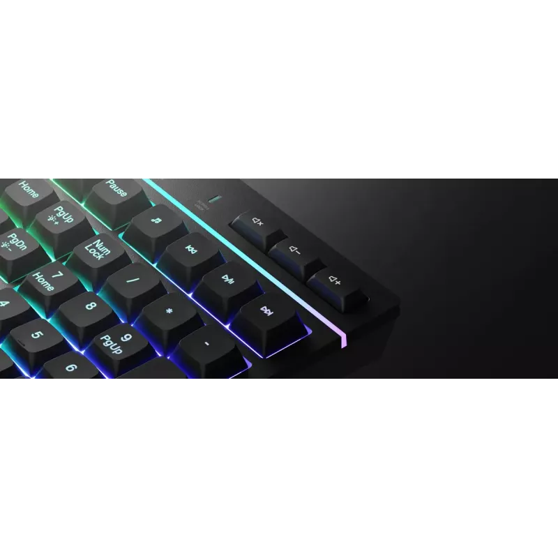 Kabelgebundene Full-Size-Gaming-Tastatur Genesis Rhod 530, USB, QWERTY US, Membran, RGB-Beleuchtung, 114 Tasten, 1,8 m Kabel, Schwarz