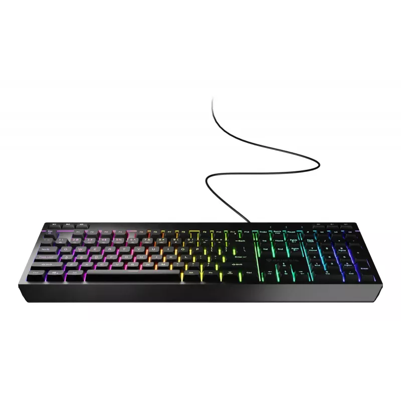 Kabelgebundene Full-Size-Gaming-Tastatur Genesis Rhod 530, USB, QWERTY US, Membran, RGB-Beleuchtung, 114 Tasten, 1,8 m Kabel, Schwarz