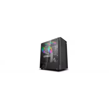 PC-Gehäuse DeepCool Matrexx 55 Mesh Midi Tower Schwarz — ATX, gehärtetes Glas, unterstützt 120/140 mm Lüfter