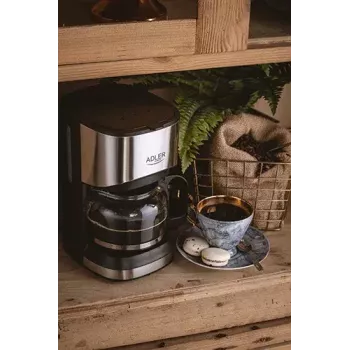 Filterkaffeemaschine Adler AD 4407, 550 W, 0,7 L Kanne, silber/schwarz, halbautomatisch