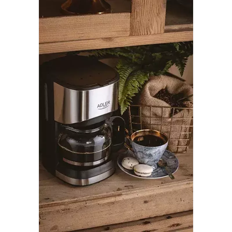 Filterkaffeemaschine Adler AD 4407, 550 W, 0,7 L Kanne, silber/schwarz, halbautomatisch
