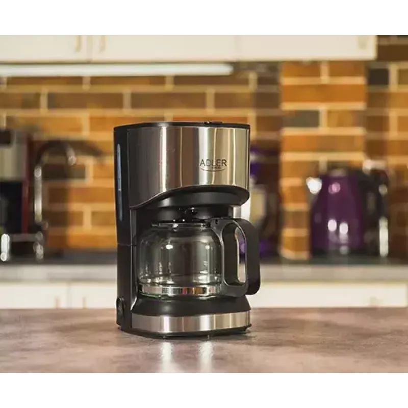 Filterkaffeemaschine Adler AD 4407, 550 W, 0,7 L Kanne, silber/schwarz, halbautomatisch
