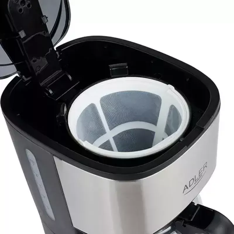 Filterkaffeemaschine Adler AD 4407, 550 W, 0,7 L Kanne, silber/schwarz, halbautomatisch