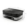 Elektrische Grillplatte Philips HD6212/90 2400 W, 2-Zonen-Freistehender Grill, 1250 cm² Aluminiumoberfläche, max. 220 °C