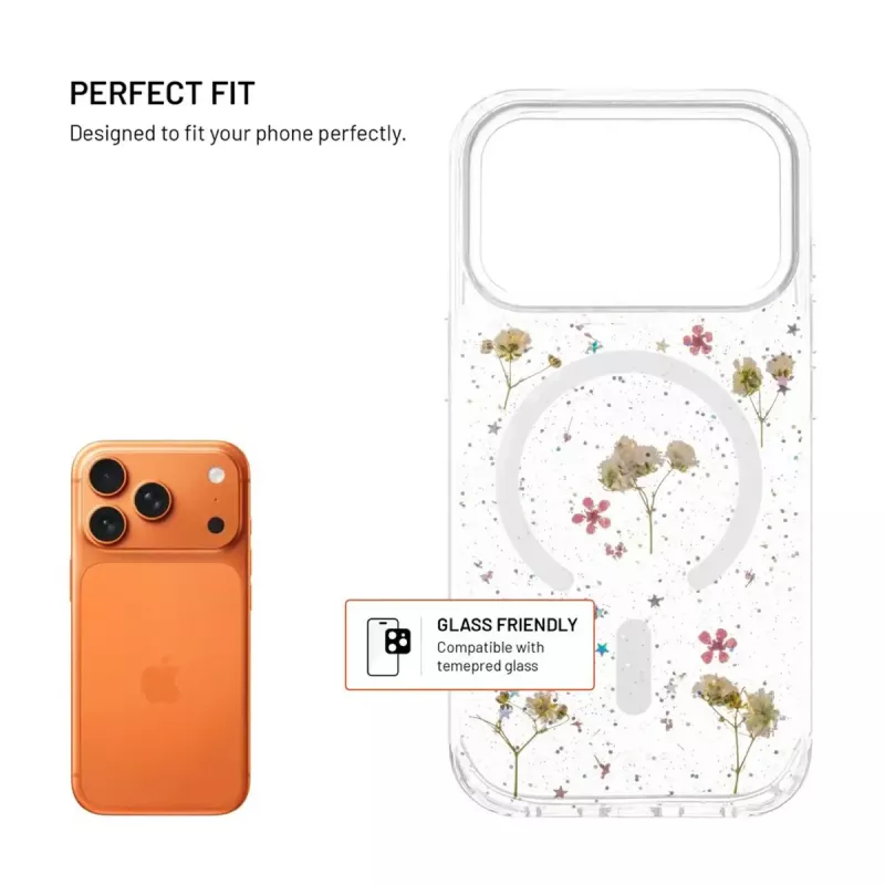 Rückabdeckung FIXED MagBloom für Apple iPhone 17 Pro — TPU, Blush Plum