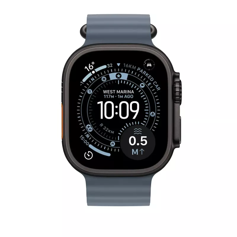 APPLE 49mm Anchor blue Ocean Band – Schwarze Titanoberfläche