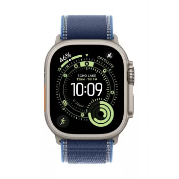 APPLE 49 mm Blue/Bright Blue Trail Loop – S/M – Schwarz Titanium Finish