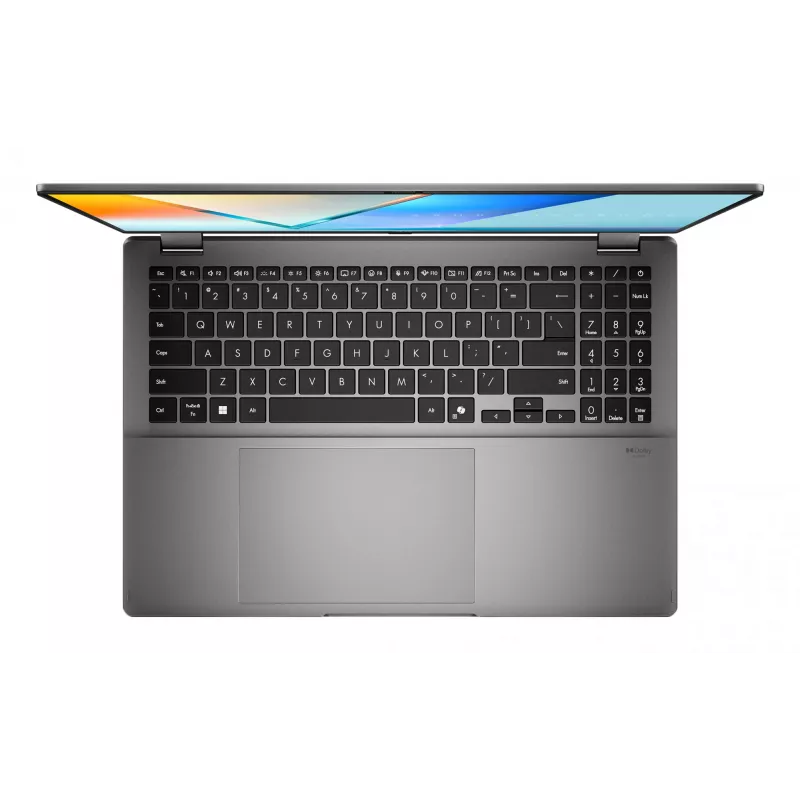 Hybrid 2-in-1 Laptop ASUS Vivobook 16 Flip TP3607SH-RJ013W — Intel Core Ultra 7 258V, 16 Zoll 3K Touchscreen, 16 GB LPDDR5x, 512 GB SSD, NVIDIA GeForce RTX 5050, WIN11 Home, grau