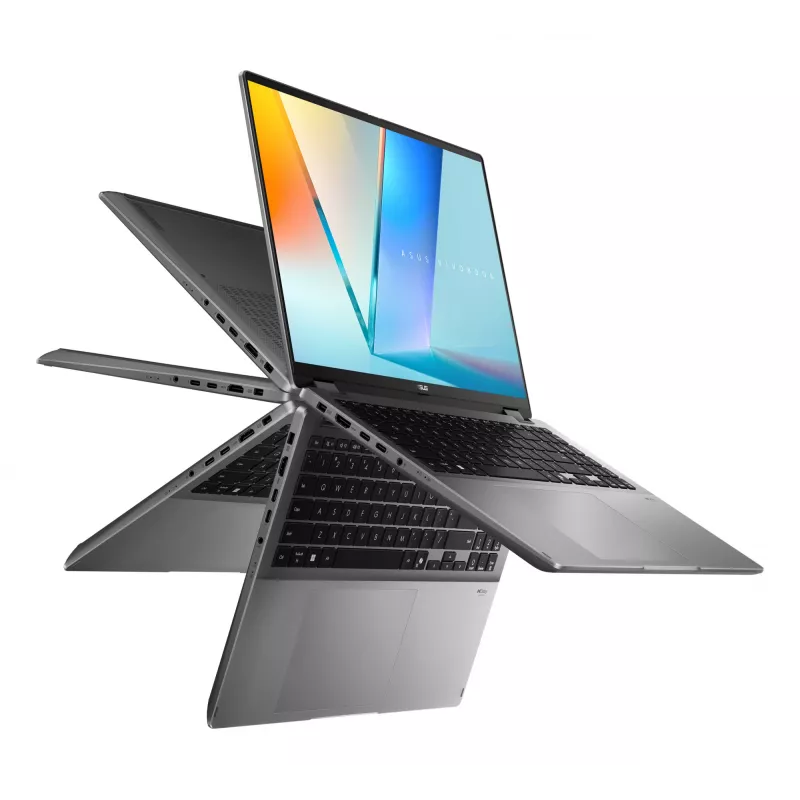 Hybrid 2-in-1 Laptop ASUS Vivobook 16 Flip TP3607SH-RJ013W — Intel Core Ultra 7 258V, 16 Zoll 3K Touchscreen, 16 GB LPDDR5x, 512 GB SSD, NVIDIA GeForce RTX 5050, WIN11 Home, grau