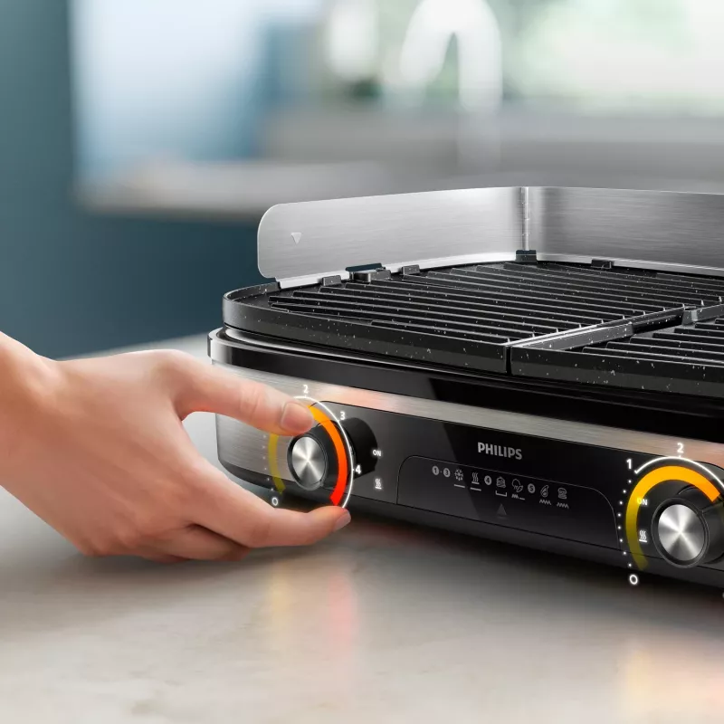 Elektrische Grillplatte Philips HD6222/90 2400 W Schwarz Edelstahl