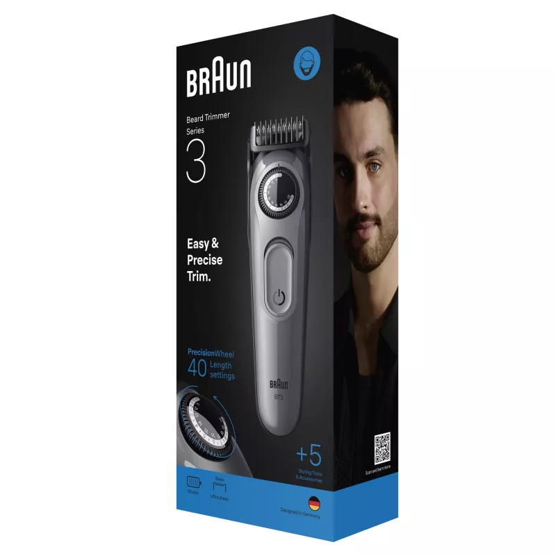Braun BeardTrimmer 3 80789789 Bartschneider AC/Batterie 20 2 cm Schwarz