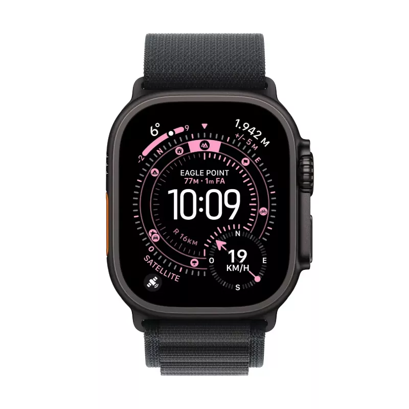 Smartwatch Apple Watch Ultra 3 GPS + Cellular 49mm Black Titanium Gehäuse mit schwarzem Alpine Loop Medium